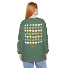 Load image into Gallery viewer, VINTAGE STARS AND STRIPES LONG SLEEVE (UNISEX) GOLD AND WHITE INK