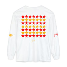 Load image into Gallery viewer, VINTAGE STARS AND STRIPES LONG SLEEVE (UNISEX) RED AND GOLD INK