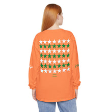 Load image into Gallery viewer, VINTAGE STARS AND STRIPES LONG SLEEVE (UNISEX) GREEN AND WHITE INK