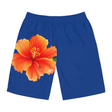 Load image into Gallery viewer, VINTAGE (WELCOME TO BOTANY 101 ORANGE FLOWER) ON BLUE SHORTS