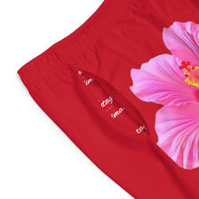 Load image into Gallery viewer, VINTAGE (WELCOME TO BOTANY 101 PINK FLOWER) ON RED SHORTS