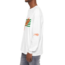 Load image into Gallery viewer, VINTAGE STARS AND STRIPES LONG SLEEVE (UNISEX) GREEN AND ORANGE INK
