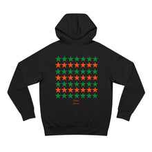 Load image into Gallery viewer, VINTAGE STARS AND STRIPES ORANGE AND LIME UNISEX HOODIE