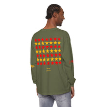 Load image into Gallery viewer, VINTAGE STARS AND STRIPES LONG SLEEVE (UNISEX) RED AND GOLD INK
