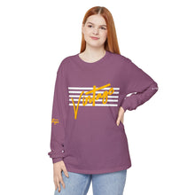 Load image into Gallery viewer, VINTAGE STARS AND STRIPES LONG SLEEVE (UNISEX) GOLD AND WHITE INK