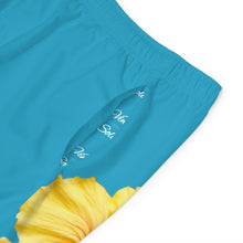 Load image into Gallery viewer, VINTAGE (WELCOME TO BOTANY 101 YELLOW FLOWER) ON TURQUOISE SHORTS