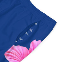 Load image into Gallery viewer, VINTAGE (WELCOME TO BOTANY 101 PINK FLOWER) ON BLUE SHORTS
