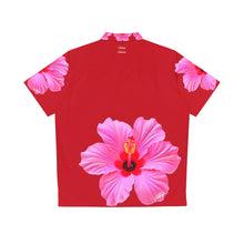 Load image into Gallery viewer, VINTAGE NEW HAWAIIAN (WELCOME TO BOTANY 101 PINK FLOWER) ON RED