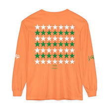 Load image into Gallery viewer, VINTAGE STARS AND STRIPES LONG SLEEVE (UNISEX) GREEN AND WHITE INK