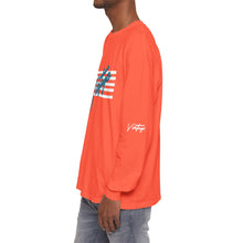 Load image into Gallery viewer, VINTAGE STARS AND STRIPES LONG SLEEVE (UNISEX) TEAL AND WHITE INK