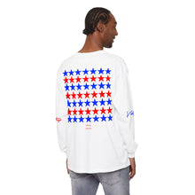 Load image into Gallery viewer, VINTAGE STARS AND STRIPES LONG SLEEVE (UNISEX) ROYAL AND RED INK