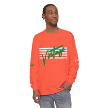Load image into Gallery viewer, VINTAGE STARS AND STRIPES LONG SLEEVE (UNISEX) GREEN AND WHITE INK