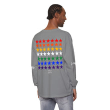 Load image into Gallery viewer, VINTAGE STARS AND STRIPES LONG SLEEVE (UNISEX) ROY G BIV AND WHITE INK