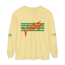 Load image into Gallery viewer, VINTAGE STARS AND STRIPES LONG SLEEVE (UNISEX) GREEN AND ORANGE INK