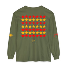 Load image into Gallery viewer, VINTAGE STARS AND STRIPES LONG SLEEVE (UNISEX) RED AND GOLD INK