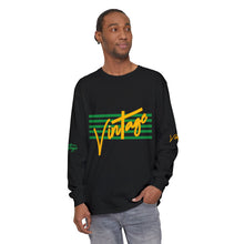 Load image into Gallery viewer, VINTAGE STARS AND STRIPES LONG SLEEVE (UNISEX) GREEN AND GOLD INK