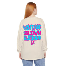Load image into Gallery viewer, VINTAGE WILD STYLE TURQUOISE AND HYPER PURPLE LONG SLEEVE