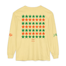 Load image into Gallery viewer, VINTAGE STARS AND STRIPES LONG SLEEVE (UNISEX) GREEN AND ORANGE INK