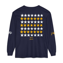 Load image into Gallery viewer, VINTAGE STARS AND STRIPES LONG SLEEVE (UNISEX) GOLD AND WHITE INK