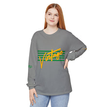 Load image into Gallery viewer, VINTAGE STARS AND STRIPES LONG SLEEVE (UNISEX) GREEN AND GOLD INK
