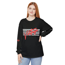 Load image into Gallery viewer, VINTAGE STARS AND STRIPES LONG SLEEVE (UNISEX) INFERRED AND WHITE INK