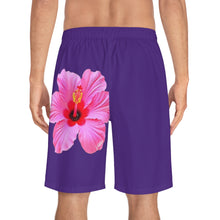 Load image into Gallery viewer, VINTAGE (WELCOME TO BOTANY 101 PINK FLOWER) ON PURPLE SHORTS