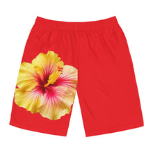 Load image into Gallery viewer, VINTAGE (WELCOME TO BOTANY 101 YELLOW FLOWER) ON RED SHORTS