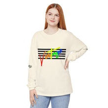 Load image into Gallery viewer, VINTAGE STARS AND STRIPES LONG SLEEVE (UNISEX) ROY G BIV &amp; BLACK INK