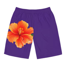 Load image into Gallery viewer, VINTAGE (WELCOME TO BOTANY 101 ORANGE FLOWER) ON PURPLE SHORTS