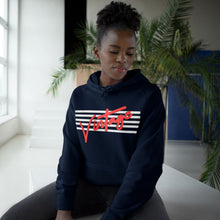 Load image into Gallery viewer, VINTAGE STARS AND STRIPES UNISEX HOODIES (WHITE AND ROSE RED)