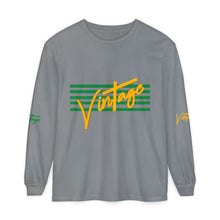 Load image into Gallery viewer, VINTAGE STARS AND STRIPES LONG SLEEVE (UNISEX) GREEN AND GOLD INK
