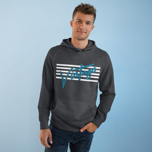 Load image into Gallery viewer, VINTAGE STARS AND STRIPES UNISEX HOODIE (WHITE AND TEAL)