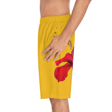 Load image into Gallery viewer, VINTAGE (WELCOME TO BOTANY 101 RED FLOWER) ON YELLOW SHORTS