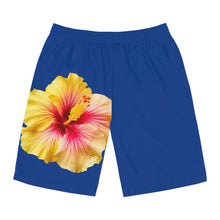 Load image into Gallery viewer, VINTAGE (WELCOME TO BOTANY 101 YELLOW FLOWER) ON BLUE SHORTS