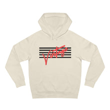 Load image into Gallery viewer, VINTAGE STARS AND STRIPES UNISEX HOODIE (BLACK AND ROSE RED)