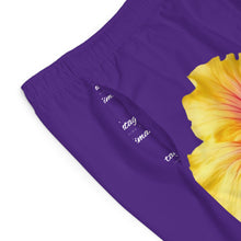 Load image into Gallery viewer, VINTAGE (WELCOME TO BOTANY 101 YELLOW FLOWER) ON PURPLE SHORTS