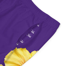 Load image into Gallery viewer, VINTAGE (WELCOME TO BOTANY 101 YELLOW FLOWER) ON PURPLE SHORTS