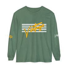 Load image into Gallery viewer, VINTAGE STARS AND STRIPES LONG SLEEVE (UNISEX) GOLD AND WHITE INK