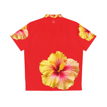 Load image into Gallery viewer, VINTAGE NEW HAWAIIAN (WELCOME TO BOTANY 101 YELLOW FLOWER) ON RED