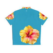 Load image into Gallery viewer, VINTAGE NEW HAWAIIAN (WELCOME TO BOTANY 101 YELLOW FLOWER) ON TURQUOISE