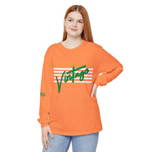 Load image into Gallery viewer, VINTAGE STARS AND STRIPES LONG SLEEVE (UNISEX) GREEN AND WHITE INK
