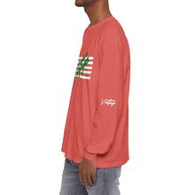 Load image into Gallery viewer, VINTAGE STARS AND STRIPES LONG SLEEVE (UNISEX) GREEN AND WHITE INK