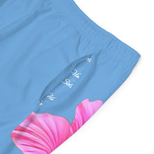 Load image into Gallery viewer, VINTAGE (WELCOME TO BOTANY 101 PINK FLOWER) ON BABY BLUE SHORTS
