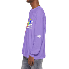 Load image into Gallery viewer, VINTAGE STARS AND STRIPES LONG SLEEVE (UNISEX) ROY G BIV AND WHITE INK