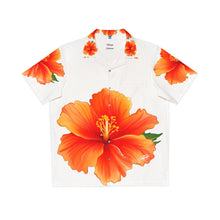 Load image into Gallery viewer, VINTAGE NEW HAWAIIAN (WELCOME TO BOTANY 101 ORANGE FLOWER) ON WHITE