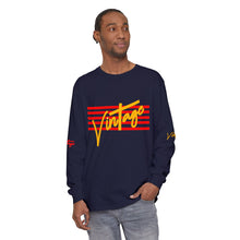 Load image into Gallery viewer, VINTAGE STARS AND STRIPES LONG SLEEVE (UNISEX) RED AND GOLD INK