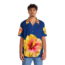 Load image into Gallery viewer, VINTAGE NEW HAWAIIAN (WELCOME TO BOTANY 101 YELLOW FLOWER) ON BLUE