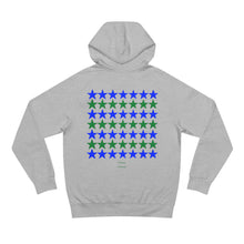 Load image into Gallery viewer, VINTAGE STARS AND STRIPES GREEN AND BLUE (UNISEX) HOODIE