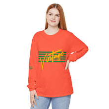 Load image into Gallery viewer, VINTAGE STARS AND STRIPES LONG SLEEVE (UNISEX) GREEN AND GOLD INK
