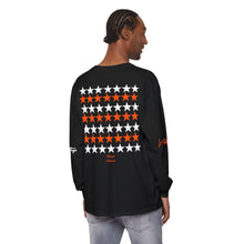 Load image into Gallery viewer, VINTAGE STARS AND STRIPES LONG SLEEVE (UNISEX) ORANGE AND WHITE INK